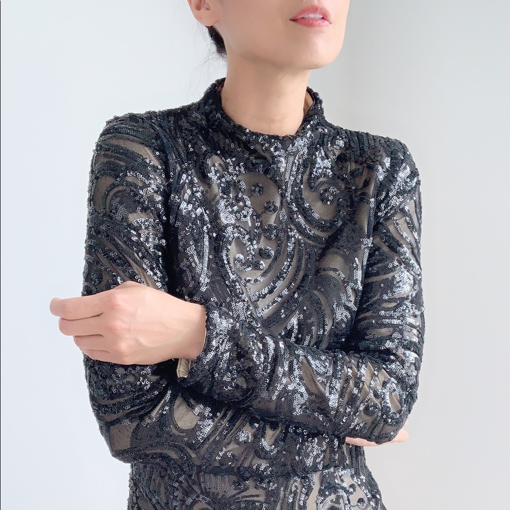 BLACK SEQUINS DRESS - Picture 8 of 8